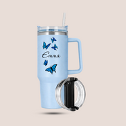 Custom Name Butterfly Tumbler – Personalized Stainless Steel Tumbler (Premium Packaging)
