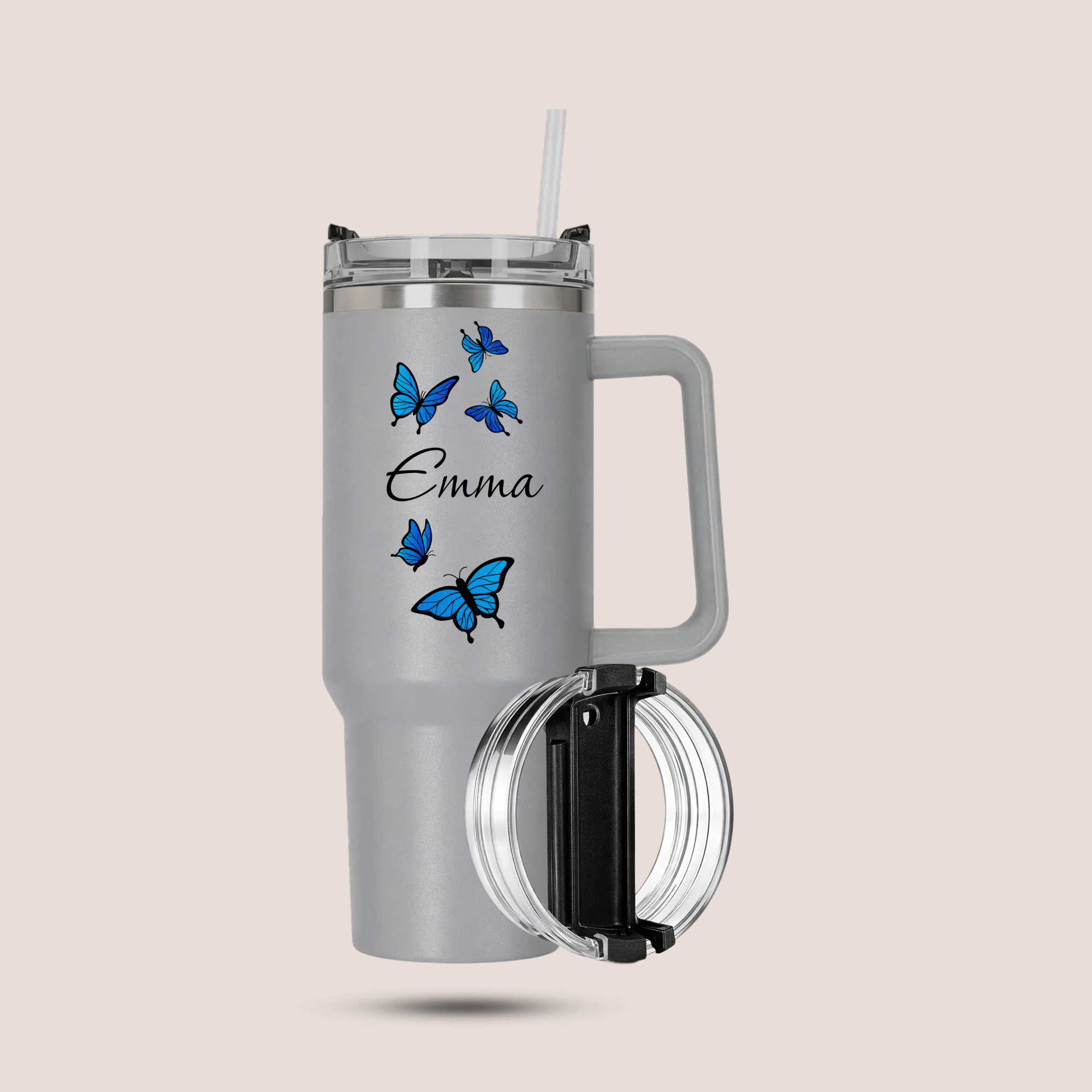 Custom Name Butterfly Tumbler – Personalized Stainless Steel Tumbler (Premium Packaging)