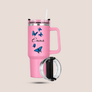 Custom Name Butterfly Tumbler – Personalized Stainless Steel Tumbler (Premium Packaging)