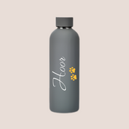 Custom Name Paw Design Matte Stainless Steel Water Bottle – 500ML (Premium Packaging)