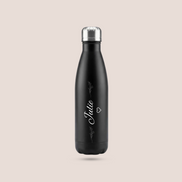 Custom Name Stainless Steel Water Bottle with Floral Design – 500ml (Premium Packaging)