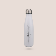 Custom Name Stainless Steel Water Bottle with Floral Design – 500ml (Premium Packaging)