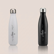 Custom Name Stainless Steel Water Bottle with Floral Design – 500ml (Premium Packaging)