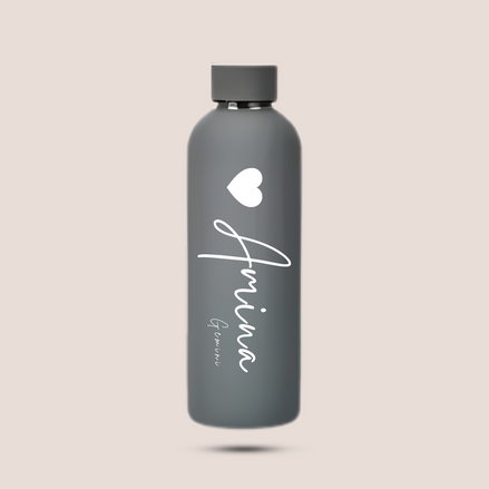 Your Name Matte Stainless Steel Water Bottle – 500ML Personalized Bottle (Premium Packaging)