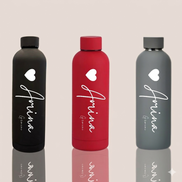 Your Name Matte Stainless Steel Water Bottle – 500ML Personalized Bottle (Premium Packaging)